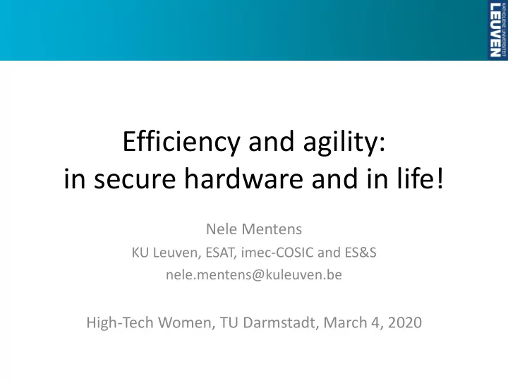 efficiency and agility