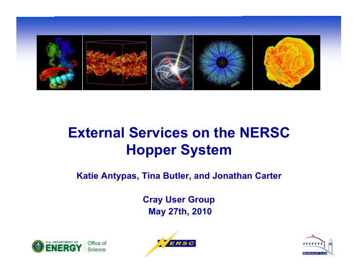 external services on the nersc hopper system