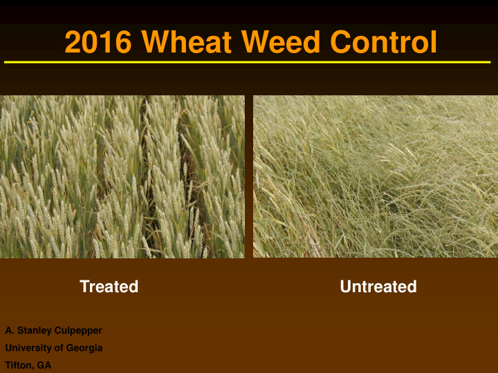 2016 wheat weed control