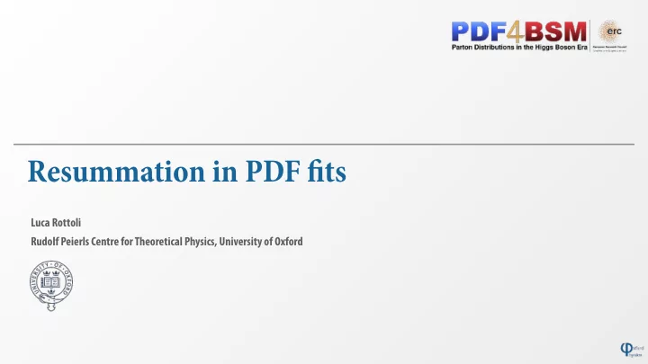 resummation in pdf fj ts