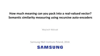 How much meaning can you pack into a real-valued vector? Semantic similarity measuring using