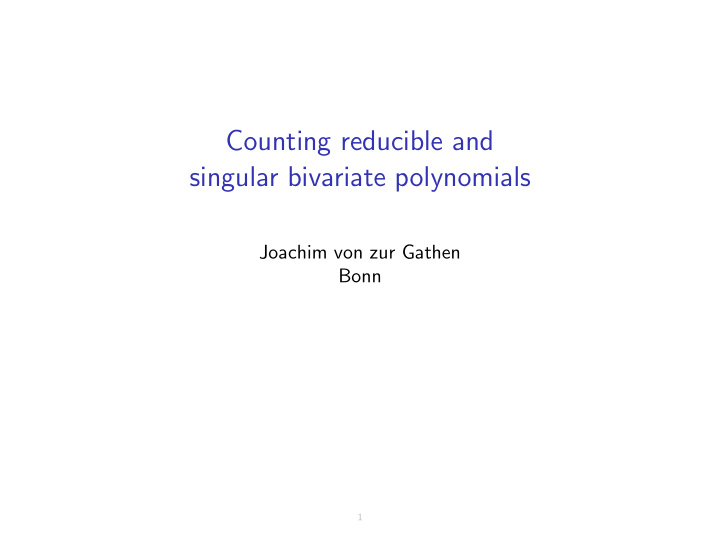 counting reducible and singular bivariate polynomials