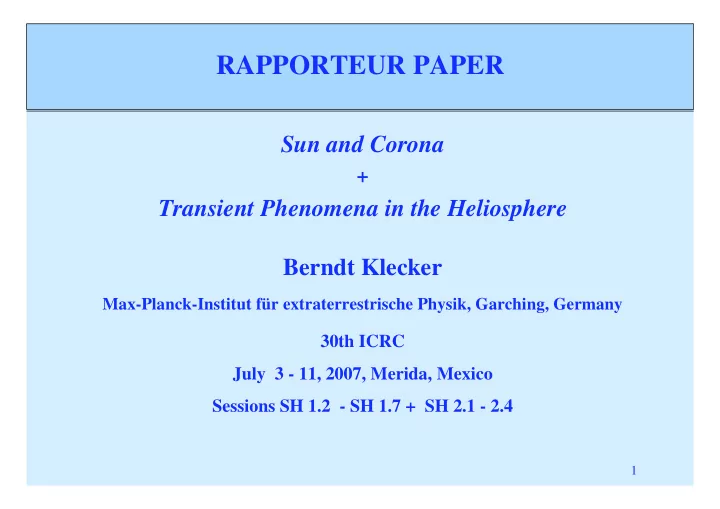 rapporteur paper