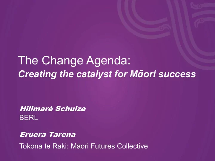 the change agenda