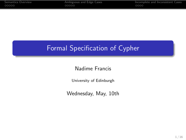 formal specification of cypher