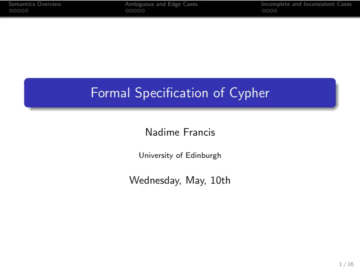 formal specification of cypher