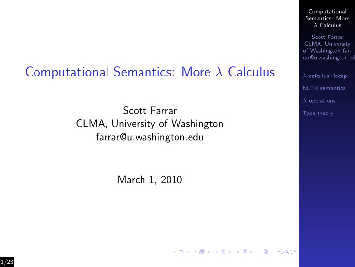 computational semantics more calculus