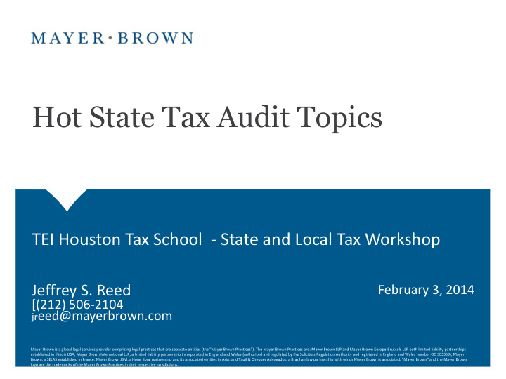 hot state tax audit topics