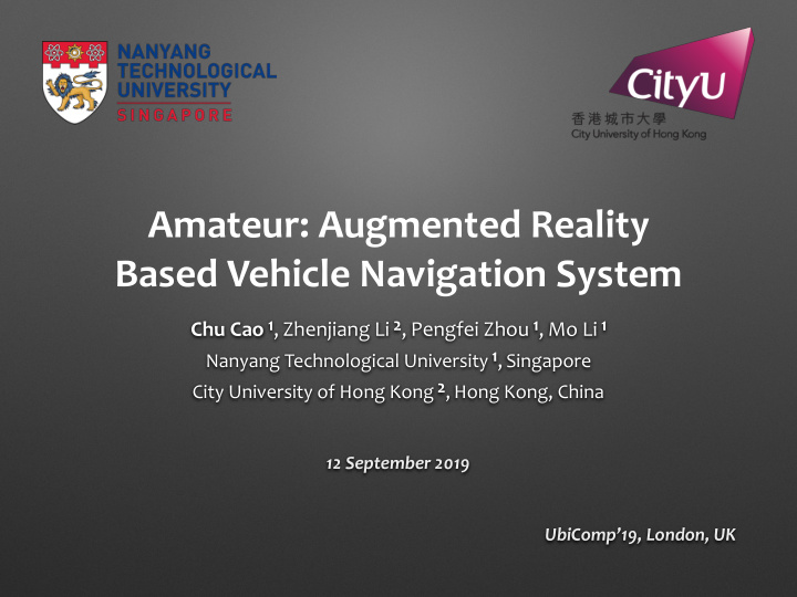 amateur augmented reality based vehicle navigation system