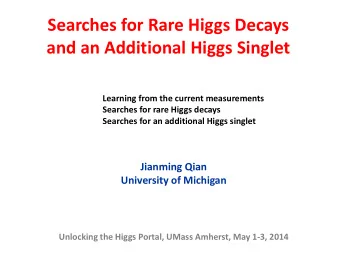 Searches for Rare Higgs Decays  and an Additional Higgs Singlet  Learning from the current