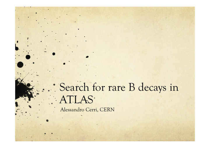 search for rare b decays in atlas