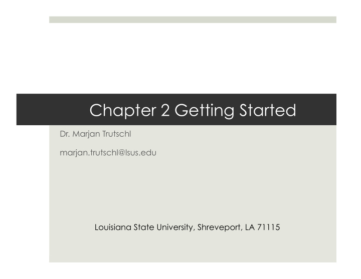 chapter 2 getting started