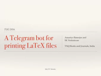A Telegram bot for Amartyo Banerjee and   SK Venkatesan  printing LaTeX files  TNQ Books and