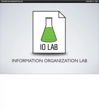 INFORMATION ORGANIZATION LAB  INFORMATION ORGANIZATION LAB  NOVEMBER 17, 2009  PROGRAMMING