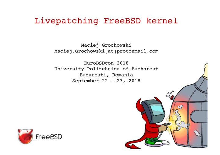 livepatching freebsd kernel