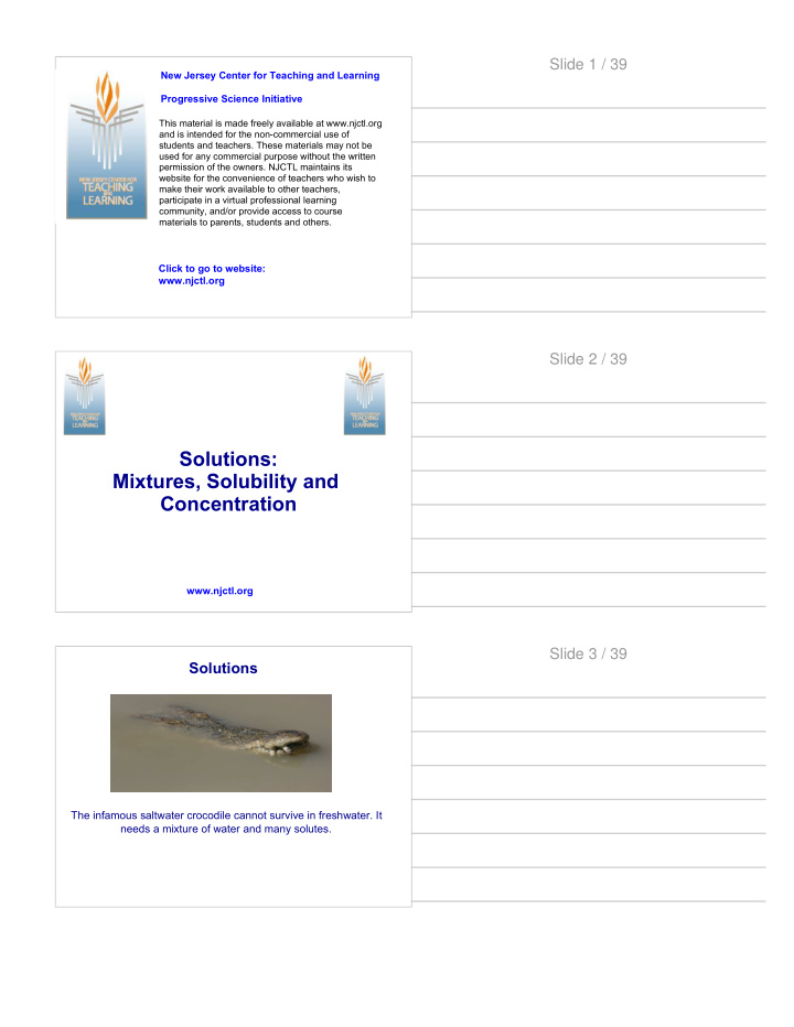 solutions mixtures solubility and