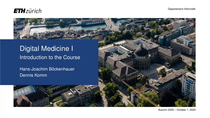 digital medicine i