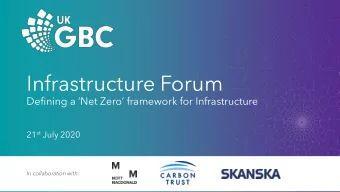 Infrastructure Forum  Defining a Net Zero framework for Infrastructure 21 st July 2020  In