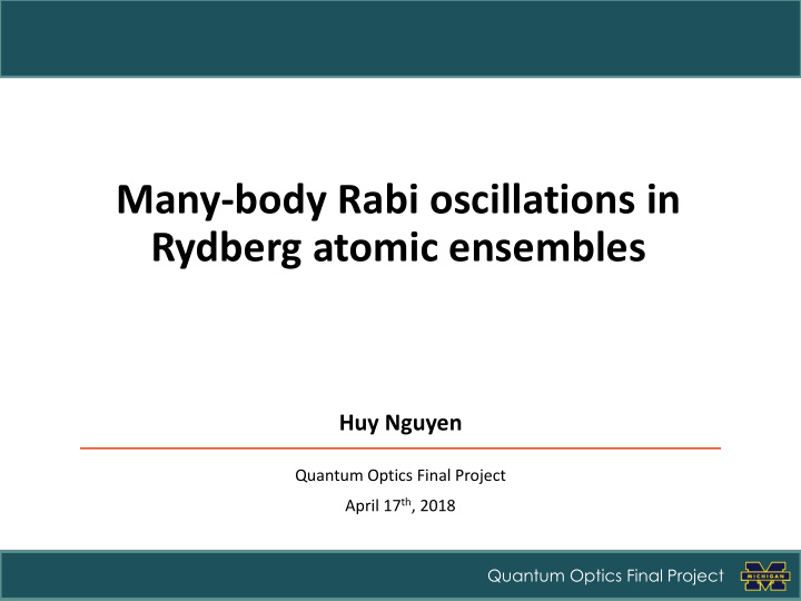 rydberg atomic ensembles