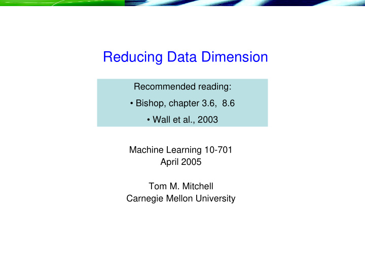 reducing data dimension