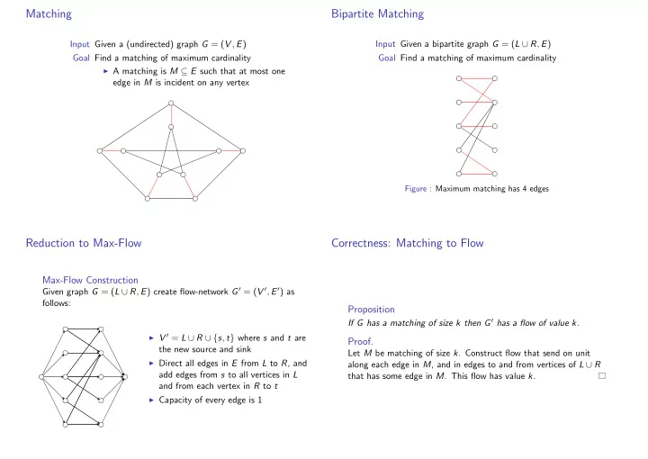 matching bipartite matching