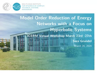 Model Order Reduction of Energy  Networks with a Focus on  Hyperbolic Systems  ICERM Virtual