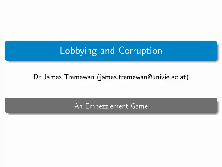 lobbying and corruption