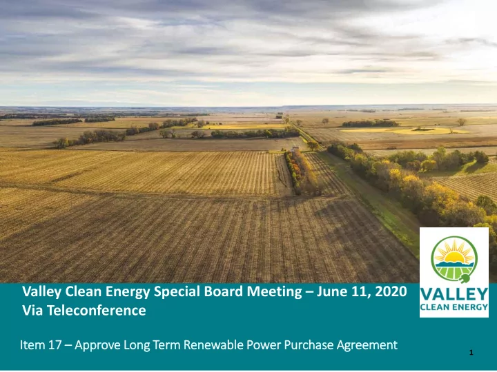 valley clean energy special board meeting june 11 2020