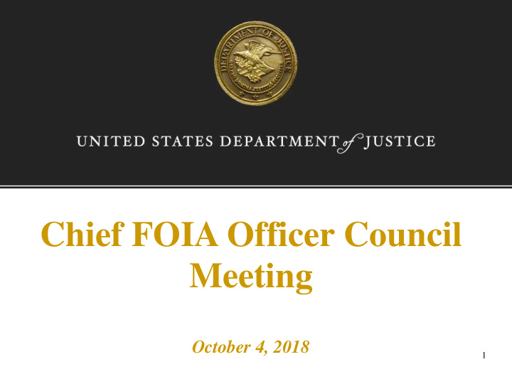 chief foia officer council meeting