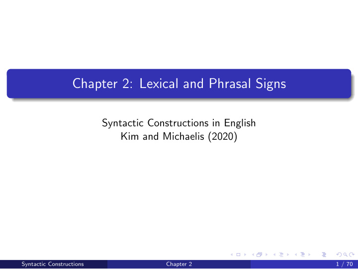 chapter 2 lexical and phrasal signs