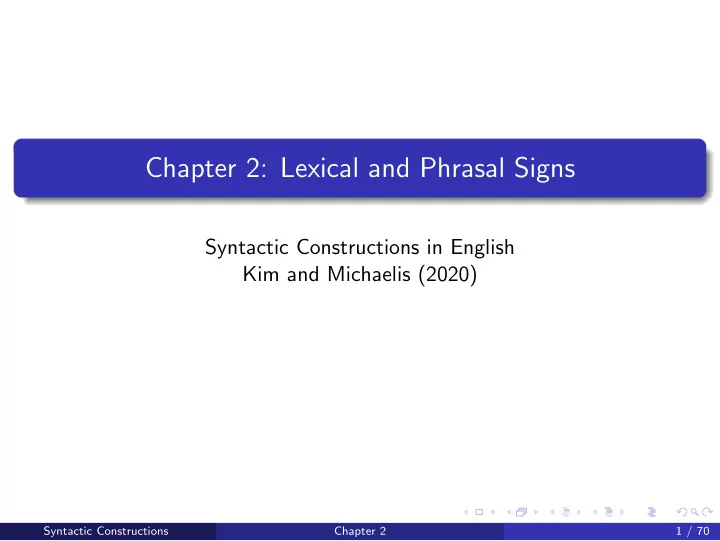 chapter 2 lexical and phrasal signs