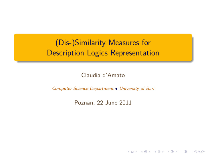 dis similarity measures for description logics