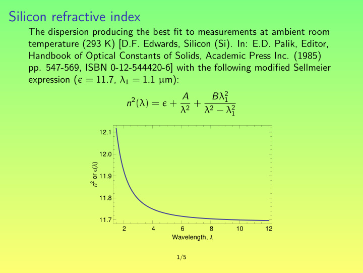 silicon refractive index