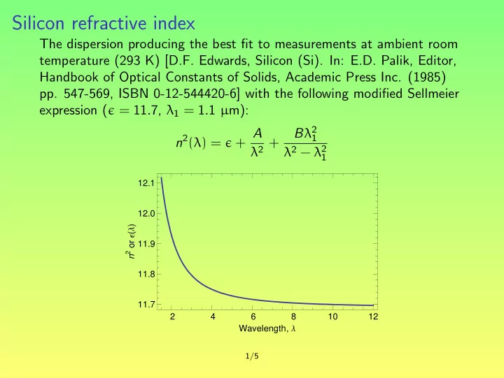 silicon refractive index