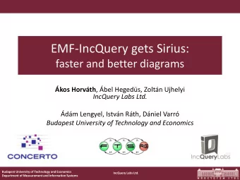 EMF-IncQuery gets Sirius:  faster and better diagrams kos Horvth , bel H egeds , Zoltn