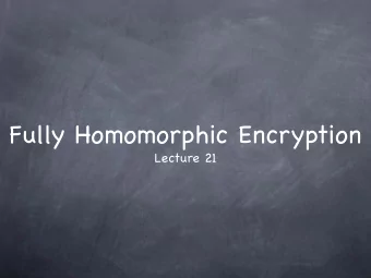Fully Homomorphic Encryption  Lecture 21  Recall  Learning With Errors  -s    =  A  b  A  r  A
