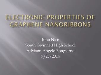 John Nice  South Gwinnett High School  Advisor: Angelo Bongiorno  7/25/2014  My task was to
