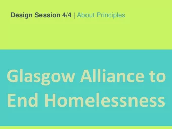 End Homelessness 10:00 Welcome!  (Grant)  0. 10:05 1.Updating:  On the Alliance Structure  (Pat)