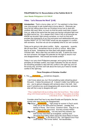 3 SLIDES  both women described as evangelists, working hard  alongside Paul telling others about