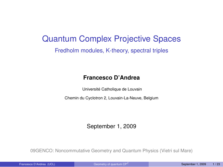 quantum complex projective spaces