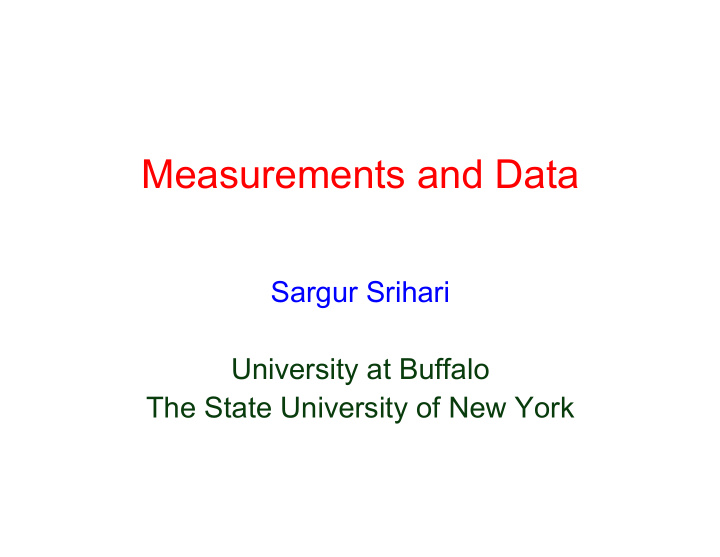 measurements and data