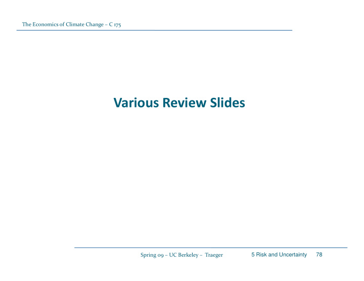 various review slides
