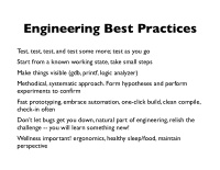 engineering best practices