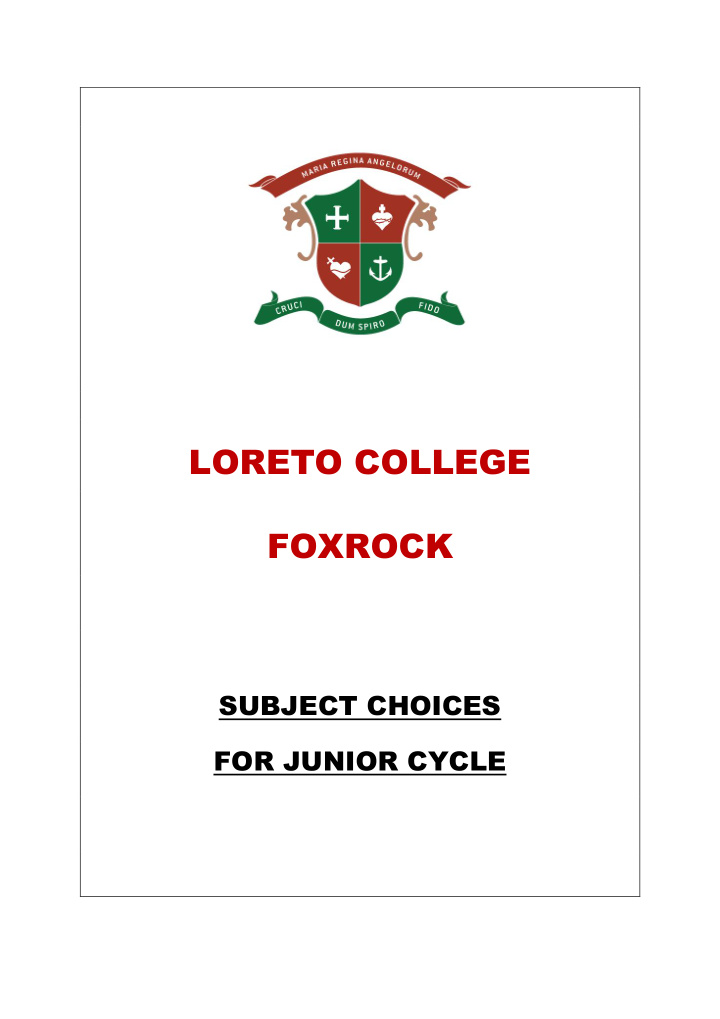 loreto college foxrock