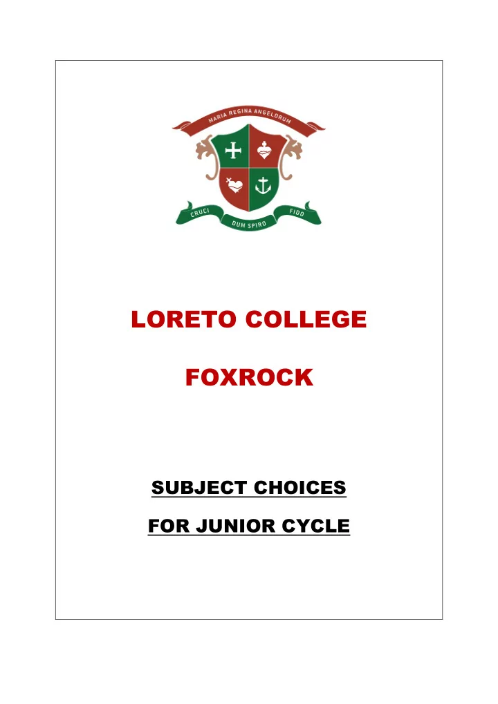 loreto college foxrock