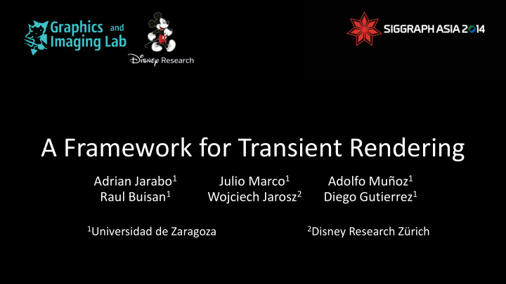 a framework for transient rendering