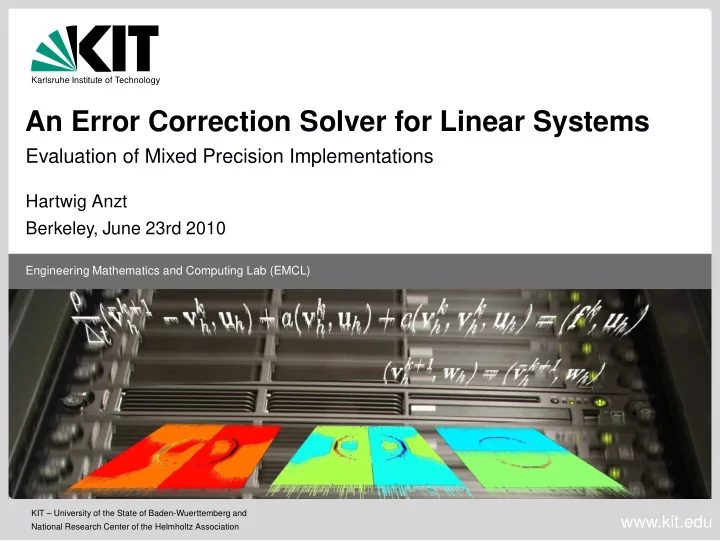 an error correction solver for linear systems