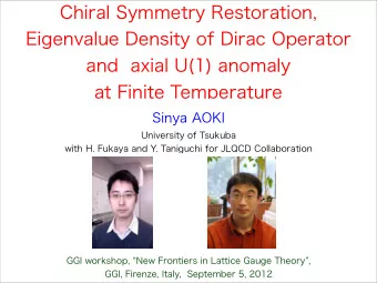Chiral Symmetry Restoration,  Eigenvalue Density of Dirac Operator  and  axial U(1) anomaly  at