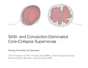 SASI- and Convection-Dominated  Core-Collapse Supernovae  Rodrigo Fernndez (UC Berkeley)  Chris