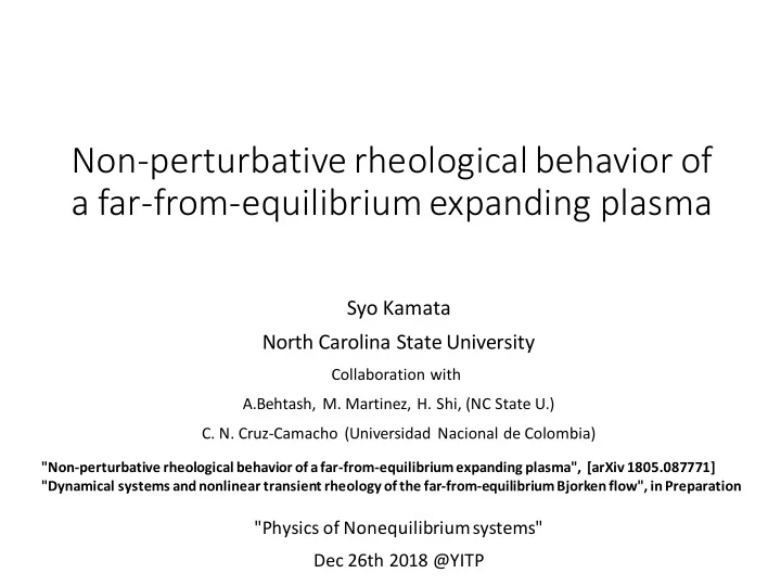 non perturbative rheological behavior of a far from